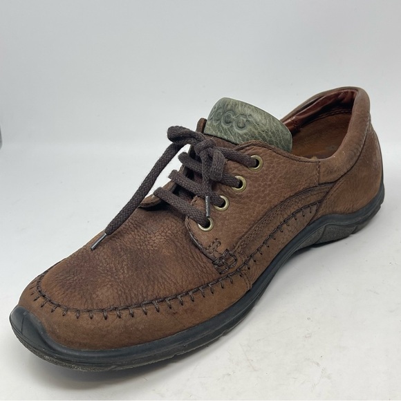 Ecco Fusion II Moc Toe Shoes Mens 10 EU 44 Brown Leather Lace Up Oxfords Casual main image 5